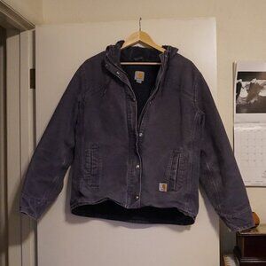 Men's Sherpa-Lined Hooded Utility Jacket, Size Medium